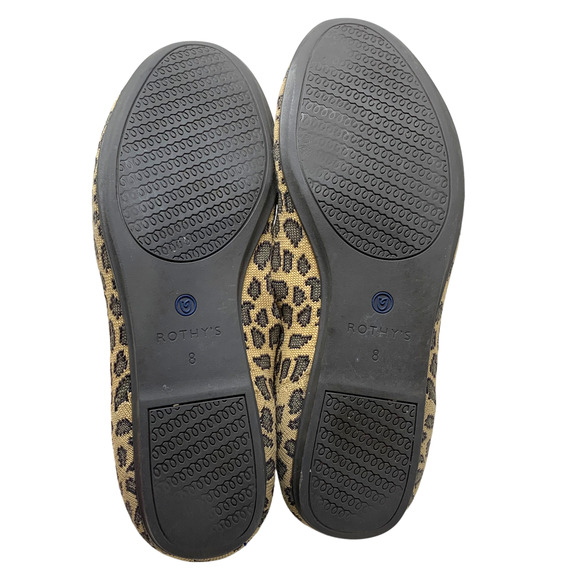 Rothy’s The Loafer Leopard Print Flats Blue Trim Accent Sz 8 Smoking Slippers - Picture 10 of 11